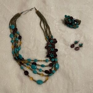 Turquoise/Leopard Jewelry Set from Chico’s